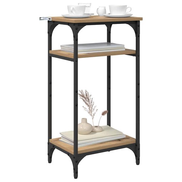 vidaXL K&uuml;lglaud riiuliga K&auml;sit&ouml;&ouml;puu 40 x 30 x 75 cm Tehispuit