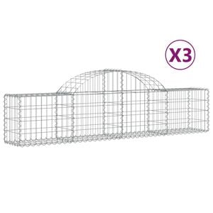 vidaXL kaarekujulised gabioonkorvid 3 tk, 200x30x40/60 cm, raud