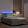 vidaXL LED Box Spring Voodi LEDiga Pruunikashall 120 x 200 cm kangas