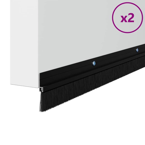 vidaXL Kruvitavad uksel&ouml;&ouml;kide tihendid 2 pcs Must 100 cm