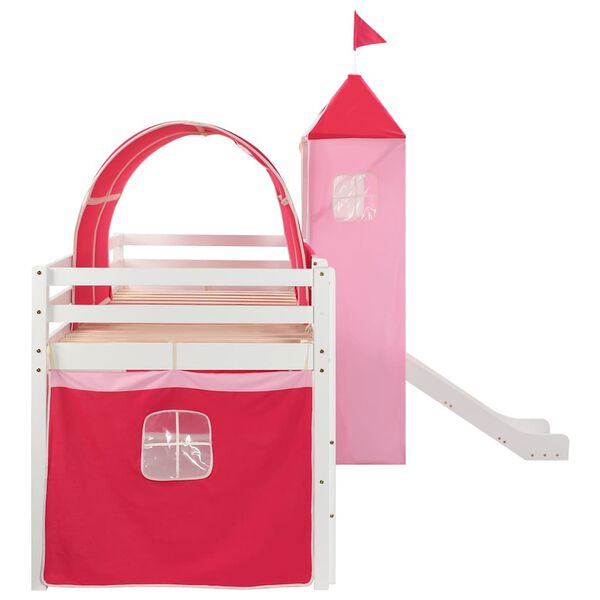 vidaXL laste narivoodi lium&auml;e ja redeliga, m&auml;nnipuit, 208 x 230 cm