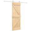 vidaXL Libisev uks Looduslik ja Valge 70 x 210 cm Tahke m&auml;nnipuit