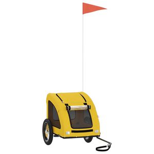 vidaXL lemmiklooma ratta j&auml;relk&auml;ru, kollane, kangas/raud