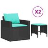 vidaXL 4-osaline aiadiivani komplekt patjadega, must, pol&uuml;rotang