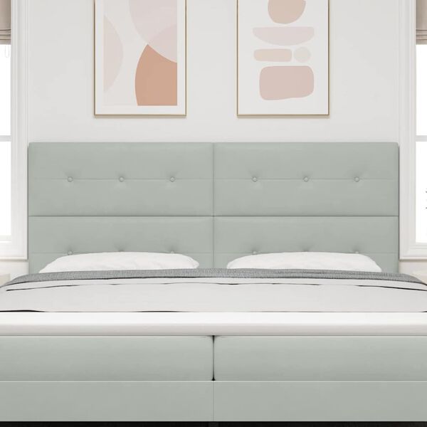 vidaXL LED peatoed LED -ribatuledega peaga Helehall 200 cm Pol&uuml;ester