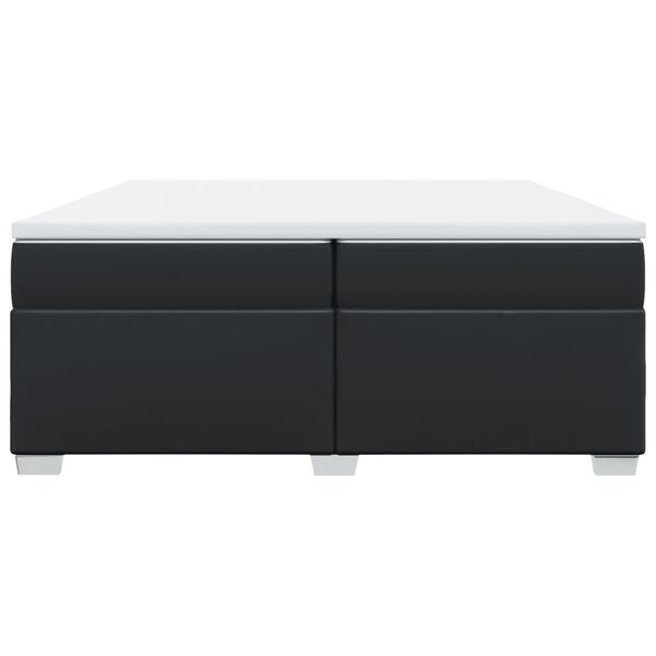 vidaXL kontinentaalvoodi madratsiga, must, 200x200 cm, kunstnahk