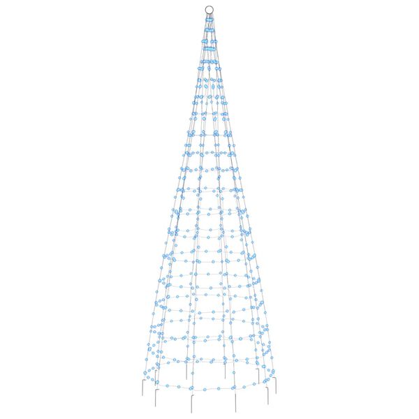 vidaXL LED j&otilde;ulupuu lipuvardal, sinine, 550 LEDi, 300 cm