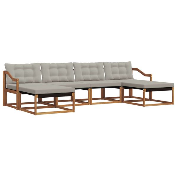 vidaXL V&auml;li diivanikomplekt padjaga 6 pcs Looduslik ja Hele Hall