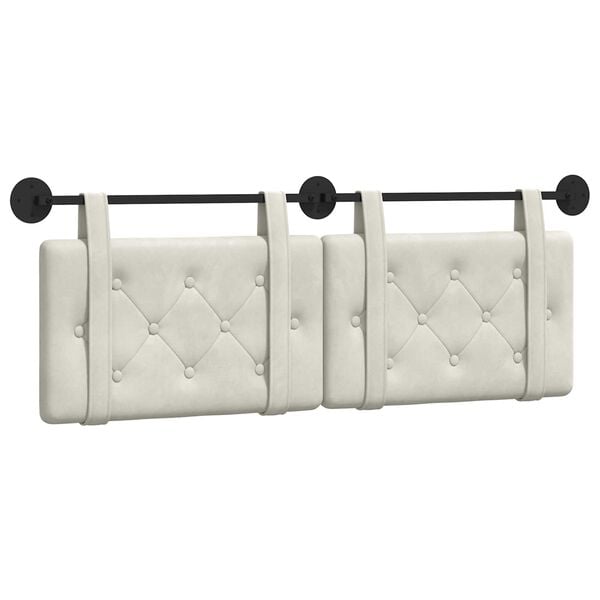 vidaXL Rippuv Peatoe Seinale kinnitatav cream 150 x 55 x 5 cm Samet