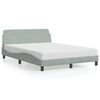 vidaXL voodiraam Dover, helehall, 135 x 190 cm, samet