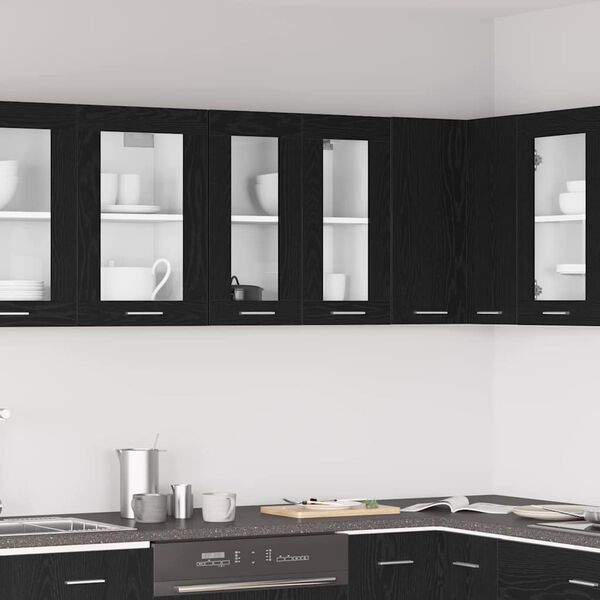 vidaXL Seinakapp riiuliga Must tamm 60 x 31 x 60 cm Tehispuit