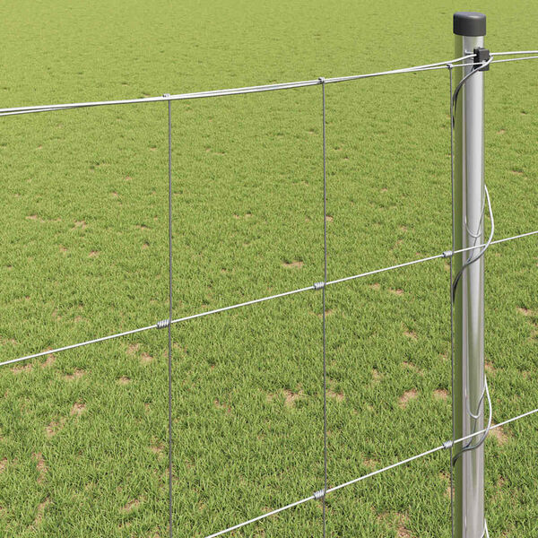 vidaXL Karjamaa-aed Hõbedane 25 x 1.5 m Tsingitud teras