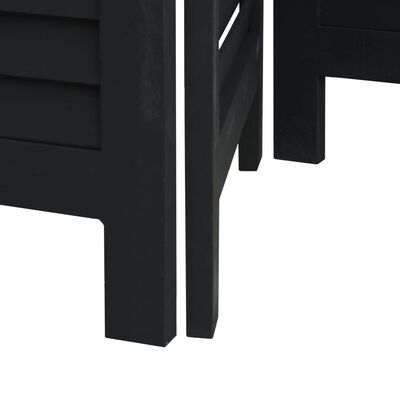 vidaXL 4 paneeliga ruumijagaja, must, Paulownia puit