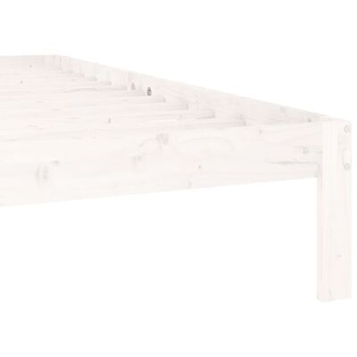vidaXL voodiraam, valge, täismännipuit, 160 x 200 cm
