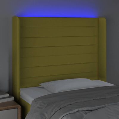 vidaXL LED-voodipeats, roheline, 83x16x118/128 cm, kangas