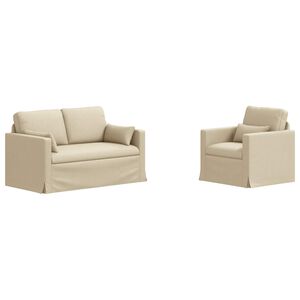 vidaXL Diivanikomplekt 2 pcs cream 139 x 78 x 80 cm kangas