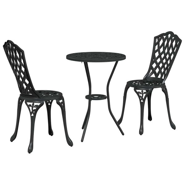 vidaXL Aia Bistroo Komplekt 3 pcs Must Alumiinium