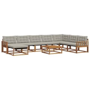 vidaXL V&auml;li diivanikomplekt padjaga 9 pcs Looduslik ja Hele Hall