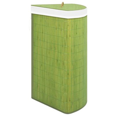 vidaXL bambusest nurga pesukorv, roheline 60 l