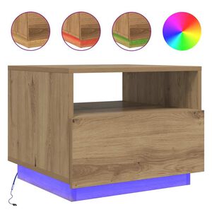 vidaXL kohvilaud LED-tuledega, k&auml;sit&ouml;&ouml;tamm, 50x49x40 cm