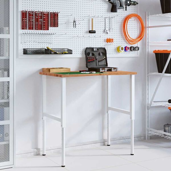 vidaXL töölaud, helepruun, 100x60x(71,5-98) cm, tammepuit