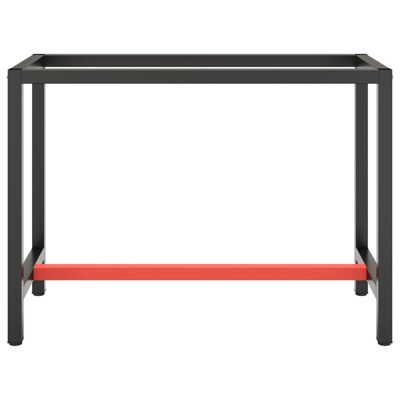 vidaXL tööpingi raam, must ja matt punane, 110x50x79 cm, metall