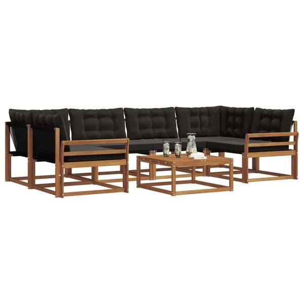 vidaXL V&auml;li diivanikomplekt padjaga 7 pcs Looduslik ja must