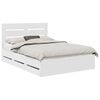 vidaXL Voodi raam sahtliga peaga Valge 140 x 190 cm Inseneripuit
