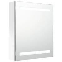 vidaXL LED vannitoa peegelkapp, läikega valge, 50x14x60 cm