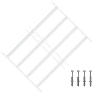 vidaXL Akna turvav&otilde;re 4 ristvartiga 43-74 cm Tsingitud teras Valge