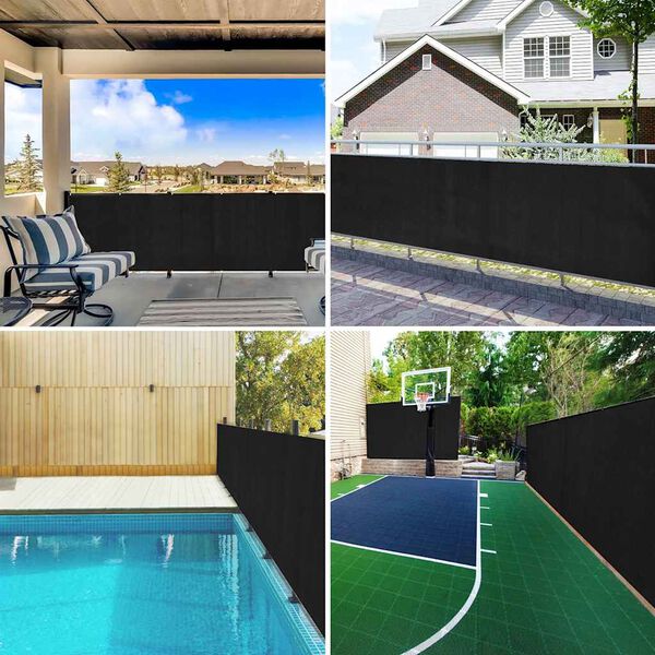 vidaXL privaatsusv&otilde;rk, must, 1,5 x 10 m, HDPE, 75 g/m&sup2;