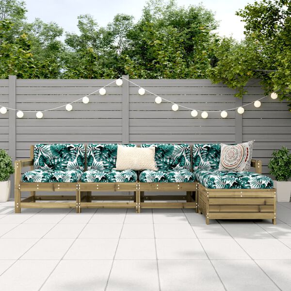 vidaXL 5-osaline aiadiivani komplekt, immutatud m&auml;nnipuit