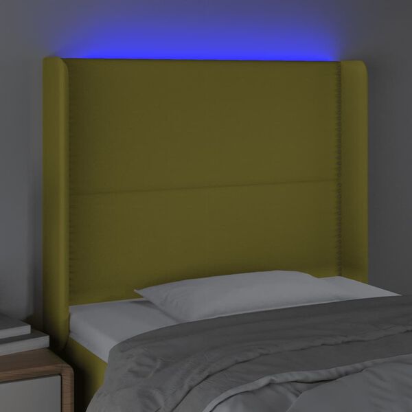 vidaXL LED-voodipeats, roheline, 83x16x118/128 cm, kangas