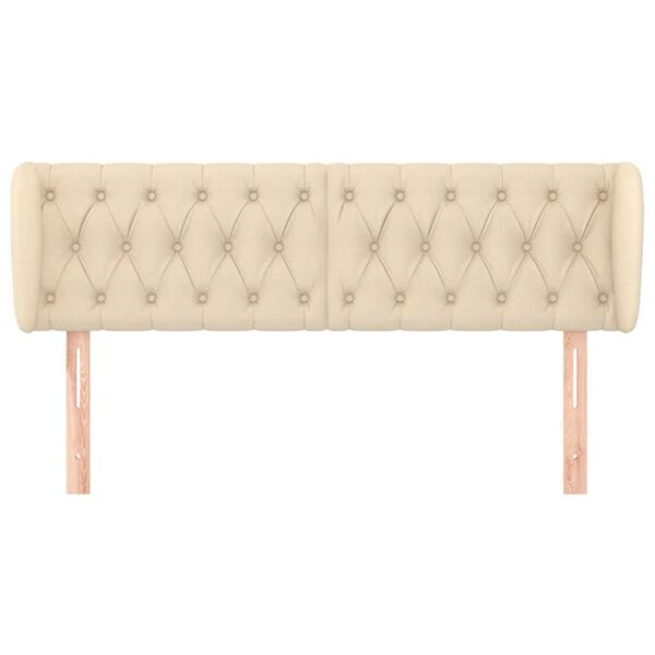 vidaXL voodipeats servadega, kreemjas, 163x23x78/88 cm, kangas