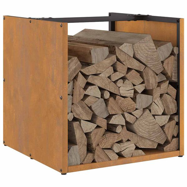 vidaXL Küttepuude riiul 40x40x40 cm ilmastikukindel teras