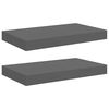vidaXL seinariiulid, 2 tk, k&otilde;rgl&auml;ikega, hall, 40 x 23,5 x 3,8 cm MDF