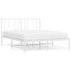 vidaXL metallist voodiraam peatsiga, valge, 135x190 cm