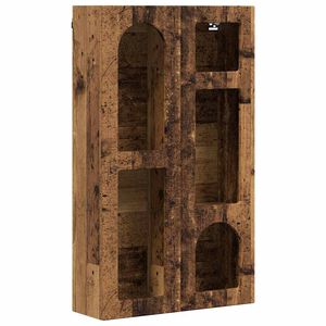 vidaXL Seinakapp riiuliga Vana puit 59 x 20 x 100 cm Tehispuit