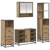 vidaXL Vannitoa m&ouml;&ouml;bleset sahtliga riiuliga 4 pcs K&auml;sit&ouml;&ouml;puu Tehispuit