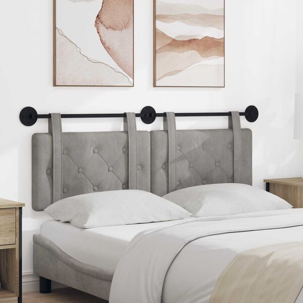 vidaXL Rippuv Peatoe Seinale kinnitatav Helehall 130 x 55 x 5 cm Samet