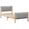 vidaXL Voodi raam peaga Helehall 100 x 200 cm kangas