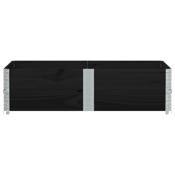 vidaXL kaubaaluste ääred 2 tk, must, 150x100 cm, toekas männipuit