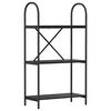 vidaXL Raamatukapp 3 tasandit 60 x 30 x 109 cm Tehispuit Must tamm