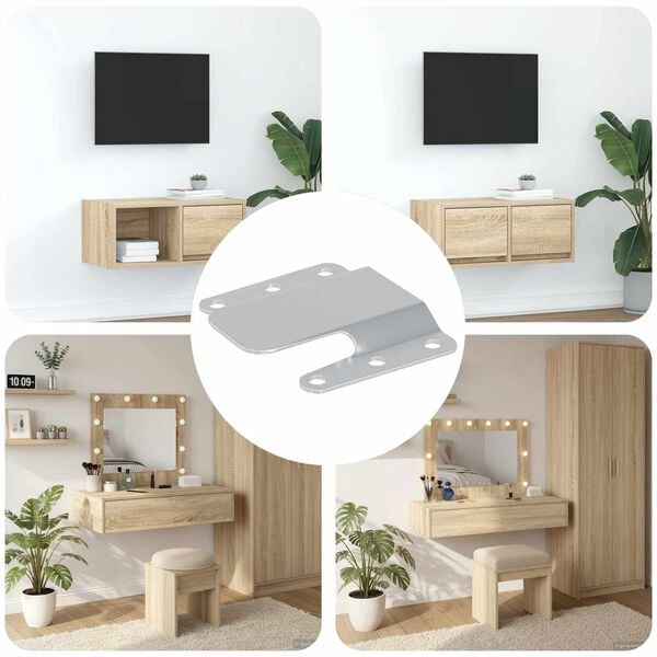 vidaXL Lame Kinnituskonsool 419 pcs H&otilde;bedane 75 x 66 x 1,4 mm Teras