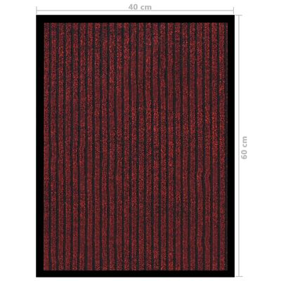vidaXL uksematt, triibuline, punane, 40 x 60 cm