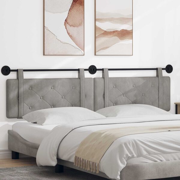 vidaXL Rippuv Peatoe Seinale kinnitatav Helehall 210 x 55 x 5 cm Samet