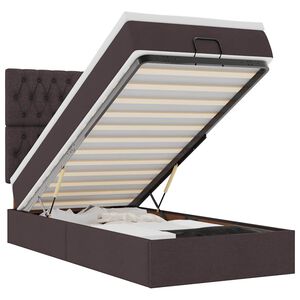 vidaXL Ottomani voodiraam madratsiga, tumepruun, 80x200cm, kangas