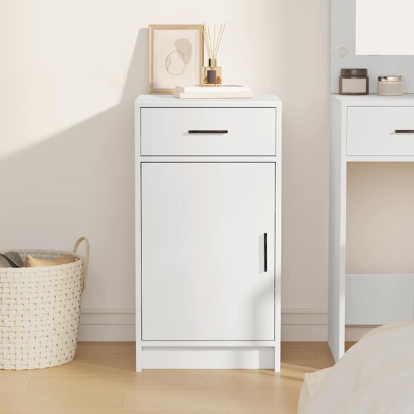 vidaXL Kõide sahtliga Valge 40 x 40.5 x 75 cm Tehispuit