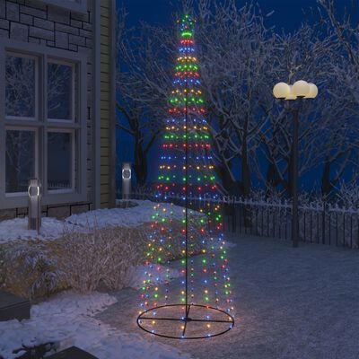 vidaXL koonusekujuline jõulupuu 330 värvilist LEDi, 100 x 300 cm