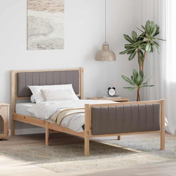 vidaXL Beti raam peaga Pruun ja taupe 100 x 200 cm M&auml;nnipuit